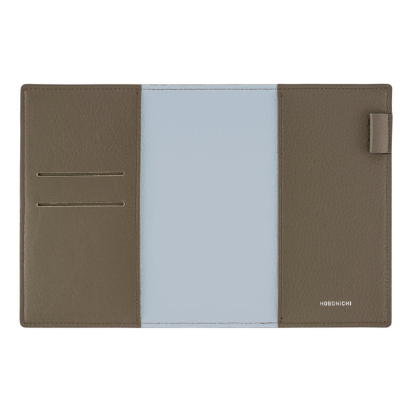 Hobonichi A6 Cover - Leather: Taut (Gray & Light Blue)
