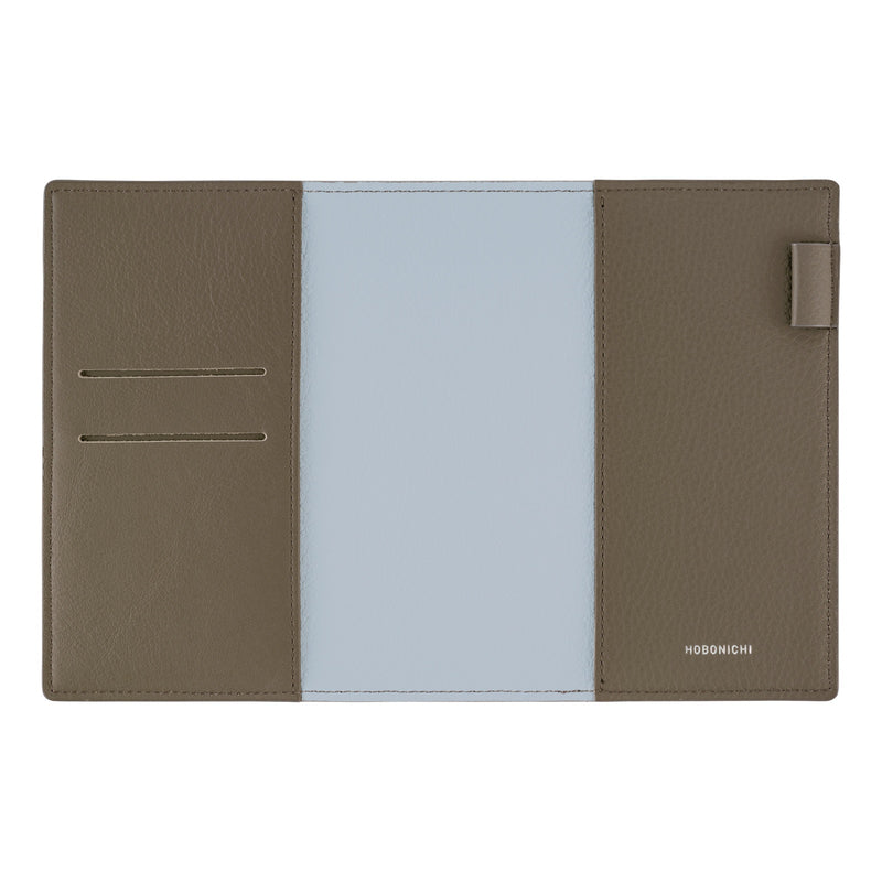 Hobonichi A6 Cover - Leather: Taut (Gray & Light Blue)