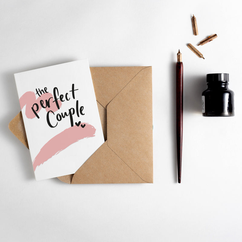 The Perfect Couple Brush Strokes Letterpress Card