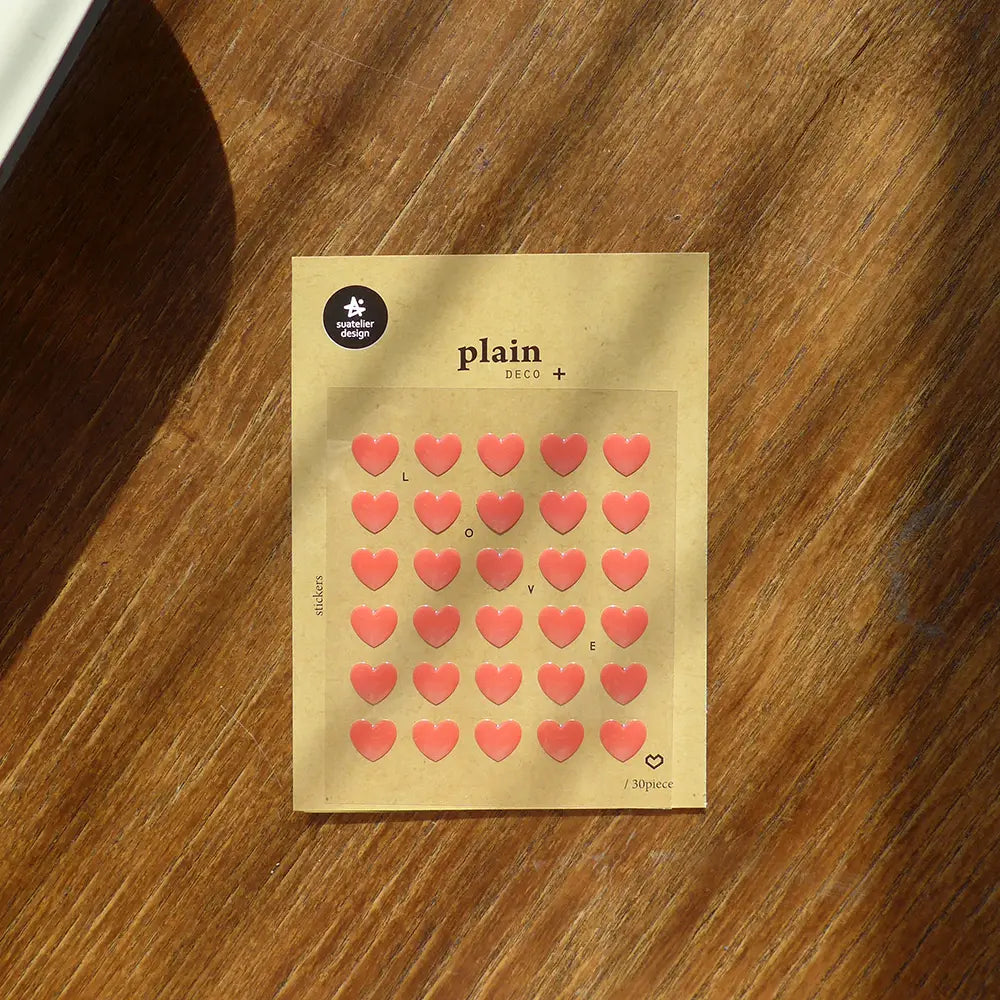 Suatelier Heart Stickers Plain 09 Deco