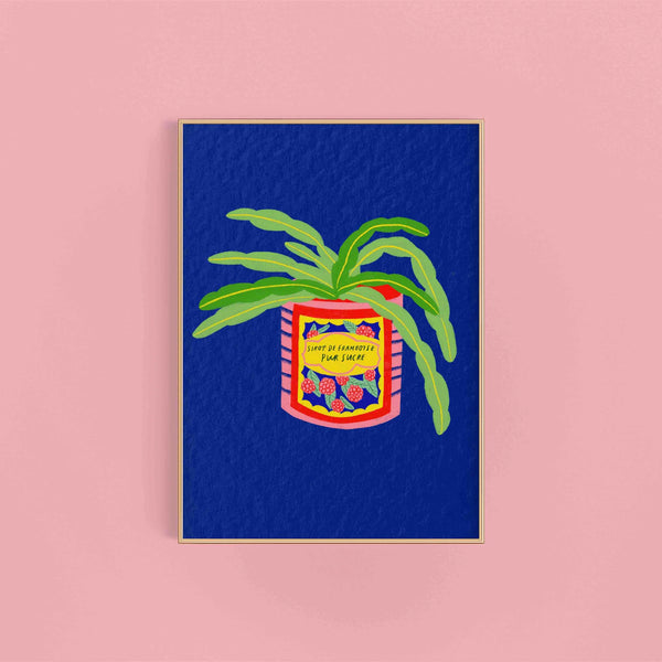 Kerrie Illustrates Cacti Plant & Vintage Framboise Tin Colourful Art Print