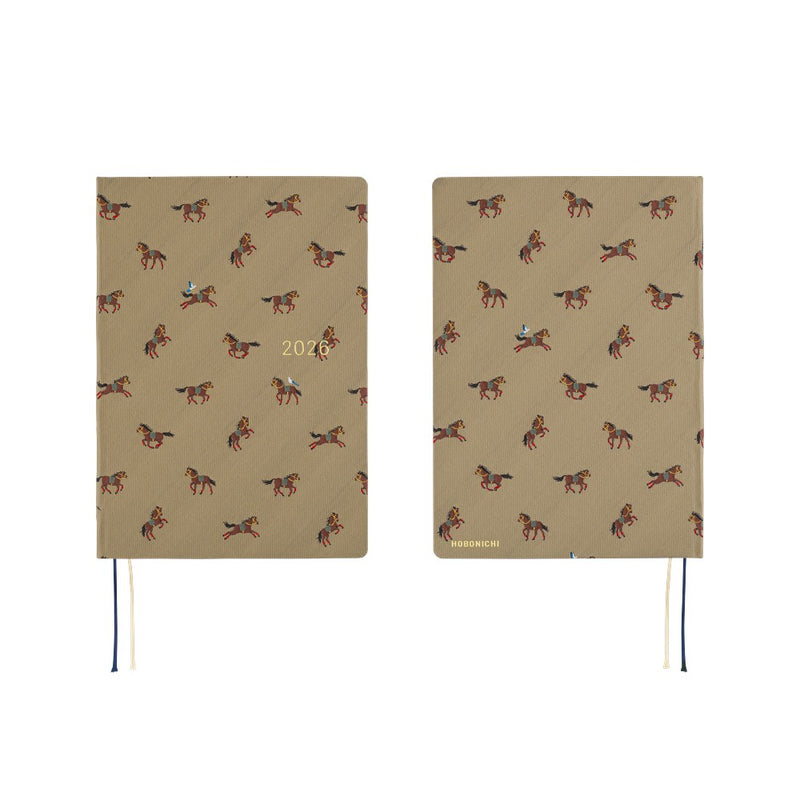 Hobonichi Techo A5 HON 2026 Bow & Tie: Galloping Horses (January Start)