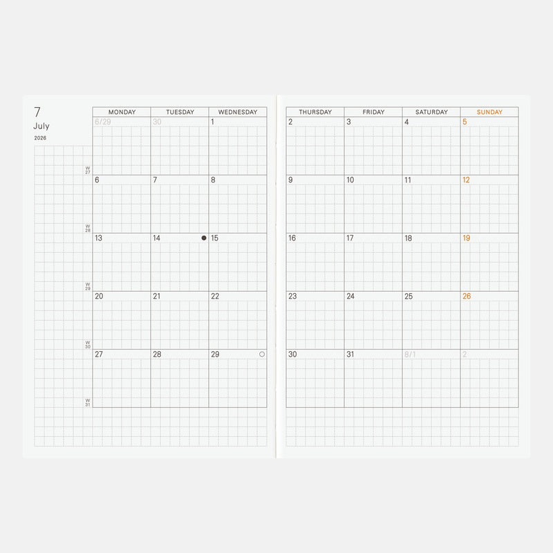 Hobonichi Techo 2026 English Planner Book (January Start)
