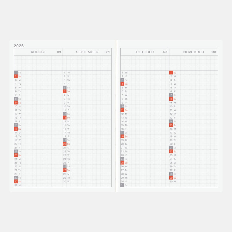 Hobonichi Techo 2026 English Original Book (January Start) A6