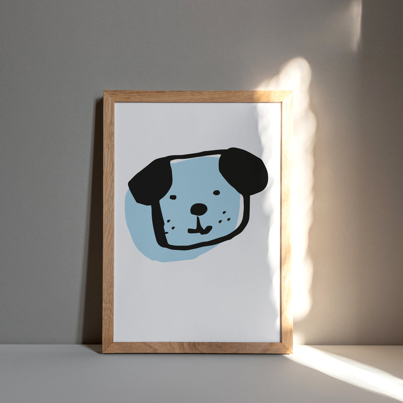 Puppy Dog A4 Letterpress Art Print