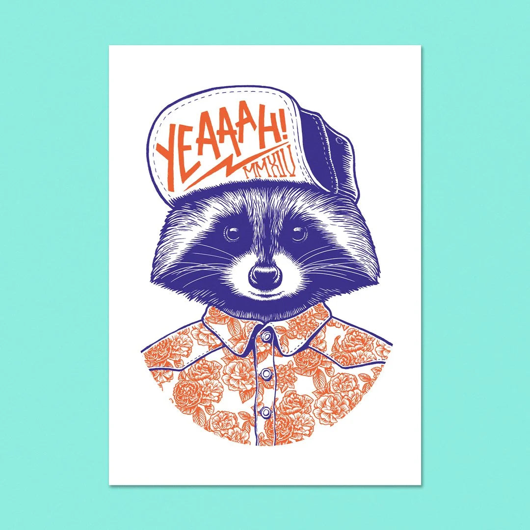 "Raccoon" A6 Postcard