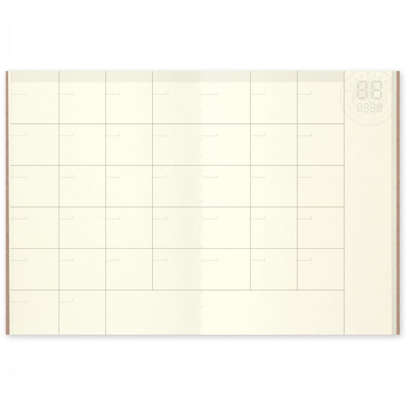 Traveler's Company Notebook Passport Size Refill 006 Monthly Planner Undated