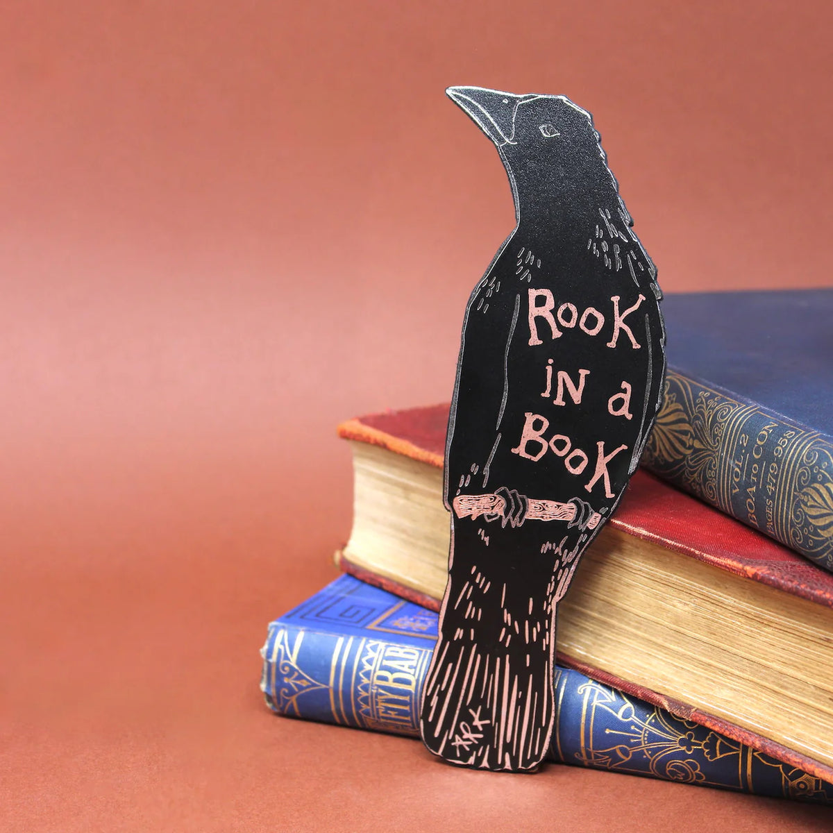 Rook in a Book Leather Bookmark