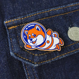 Space Shiba Wooden Pin Badge