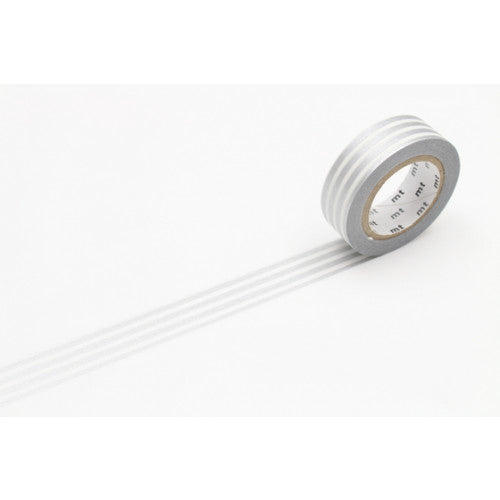 MT Stripe Border Silver Washi Tape