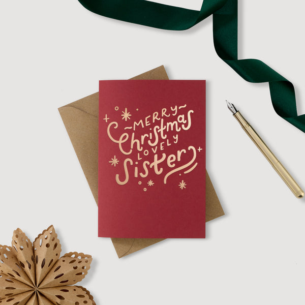 Merry Christmas Sister Foil Letterpress Card