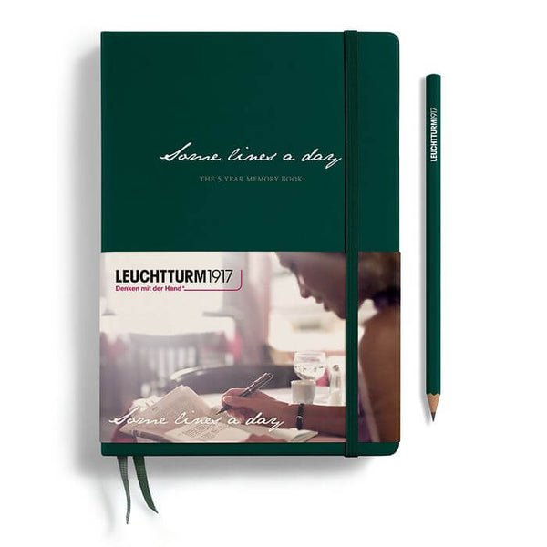 Leuchtturm Some Lines A Day 5 Year Hardcover Diary Forest Green