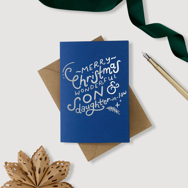 Merry Christmas Son And Daughter-in-law Foil Letterpress Card