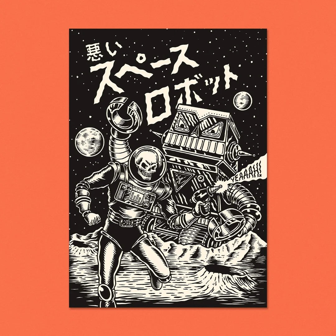 "Space Robot" A6 Postcard