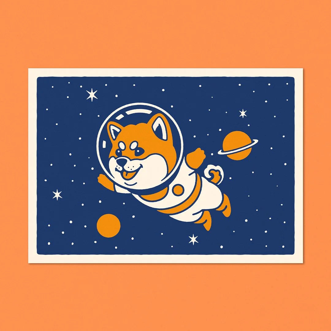 "Space Shiba" A6 Postcard