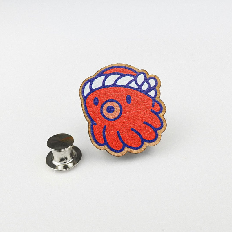 Lil Tako Octopus Wooden Pin Badge