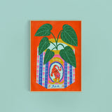 Kerrie Illustrates Alocasia Plant in a Vintage Tiger Tin Art Print