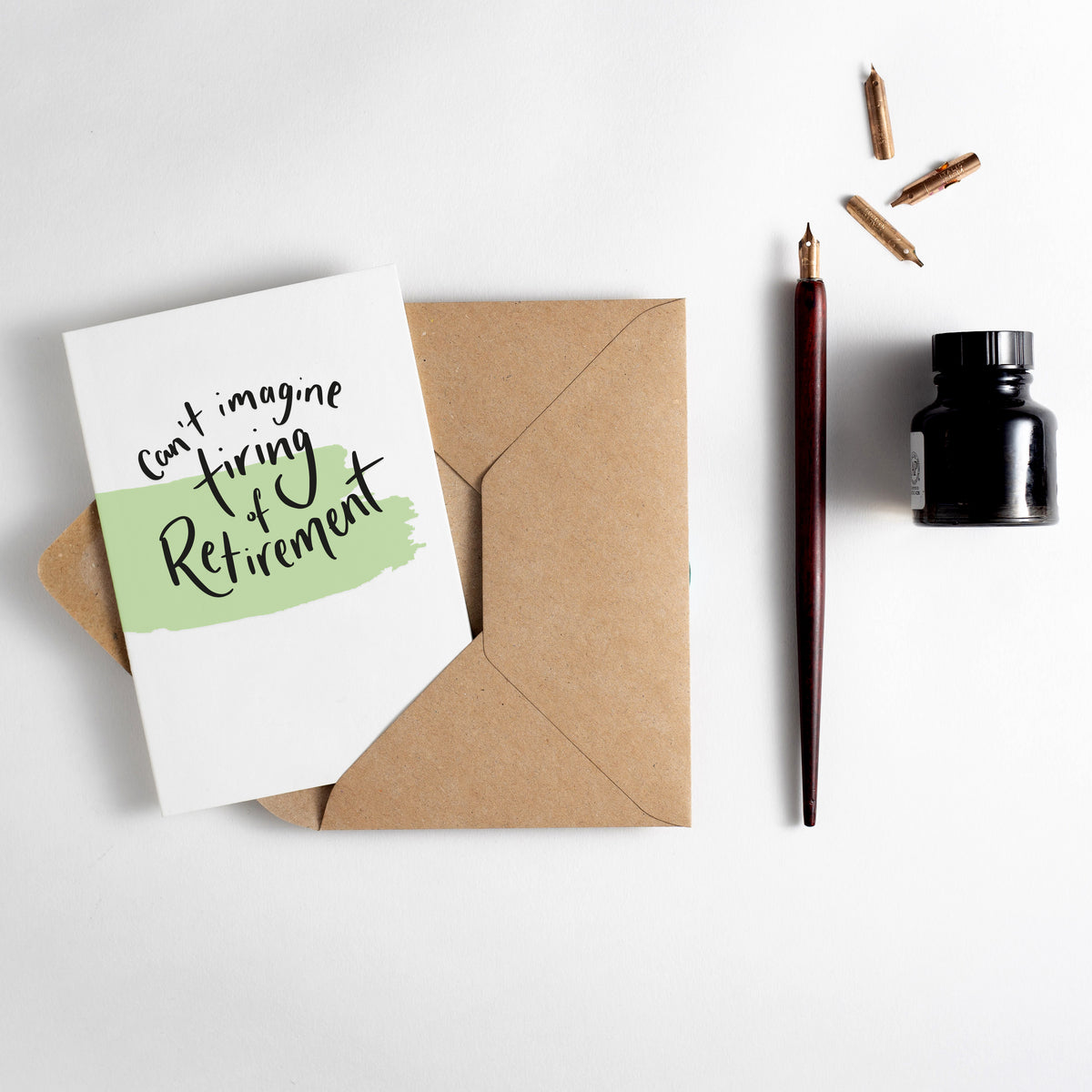 Can't Imagine Tiring Of Retirement Brush Strokes Letterpress Card