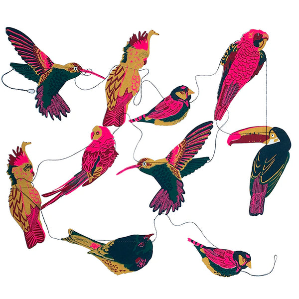 East End Press Tropical Birds Sewn Garland