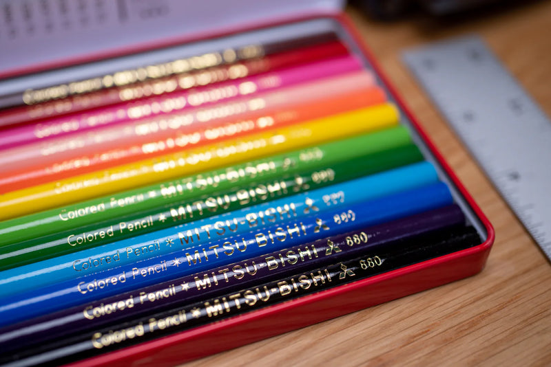 Uni Tin of 12 Coloured Pencils