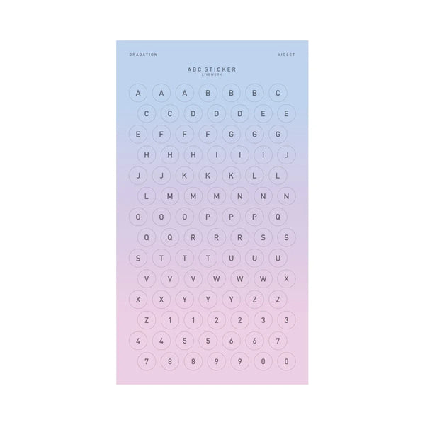 Livework Number Stickers Violet Gradation