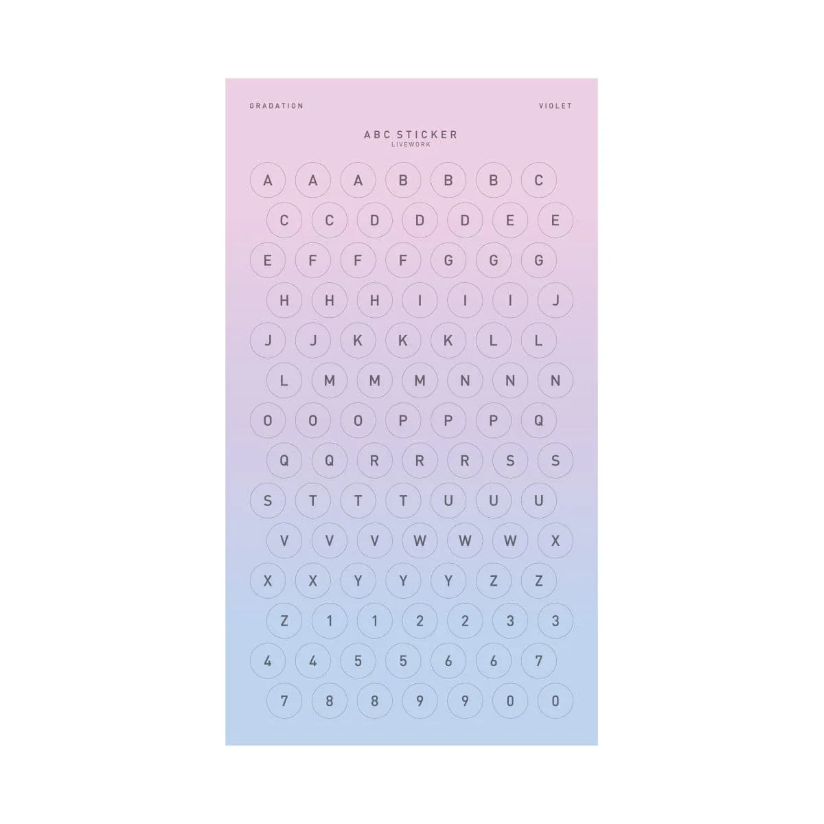 Livework Number Stickers Violet Gradation