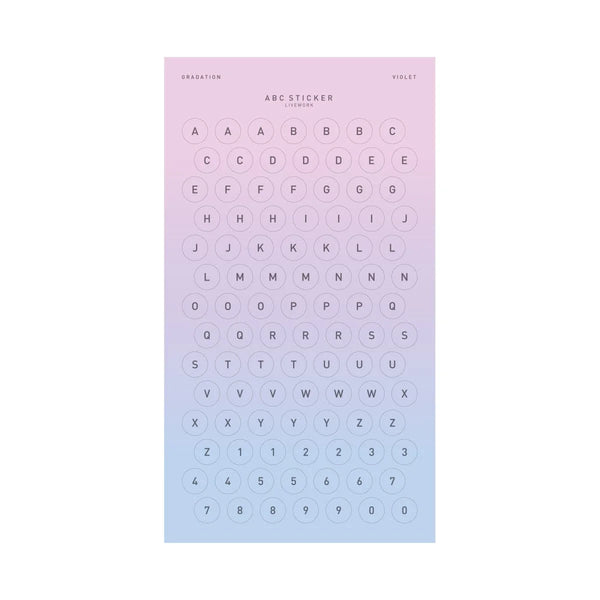 Livework Number Stickers Violet Gradation