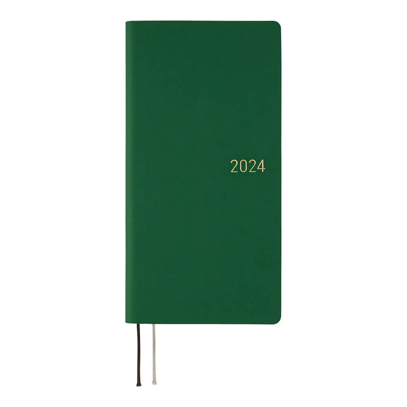 Hobonichi Weeks English 2024 Smooth: Forest Green