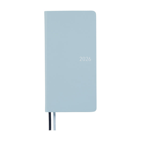 Hobonichi Weeks 2026 Leather: Snow Blue (January Start)