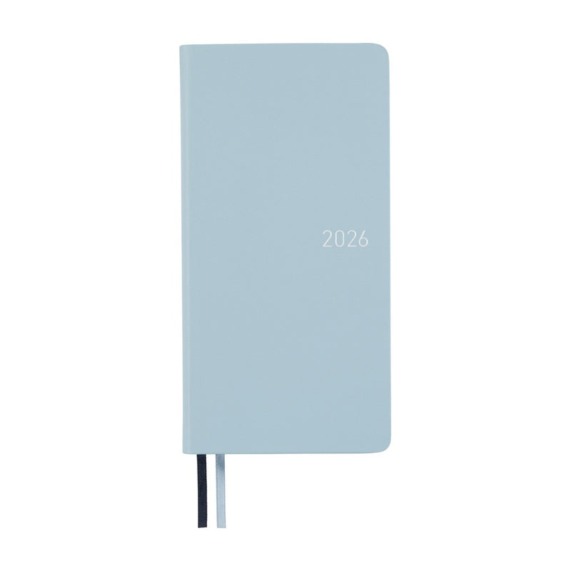 Hobonichi Weeks 2026 Leather: Snow Blue (January Start)