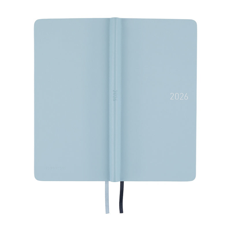 Hobonichi Weeks 2026 Leather: Snow Blue (January Start)