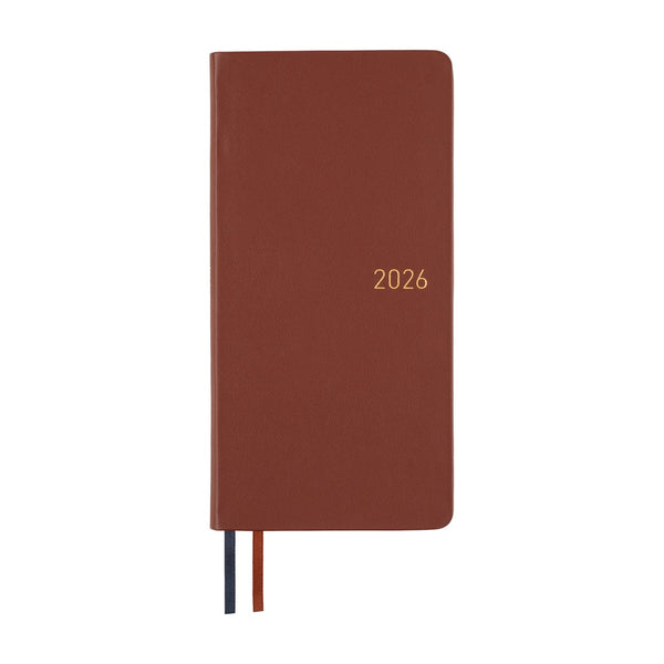 Hobonichi Weeks 2026 Leather: Wine Brown (January Start)