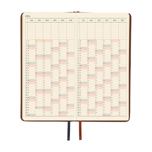 Hobonichi Weeks 2026 Leather: Wine Brown (January Start)