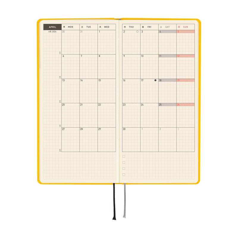 Hobonichi Weeks 2026 Colours: Full Moon Yellow (January Start)