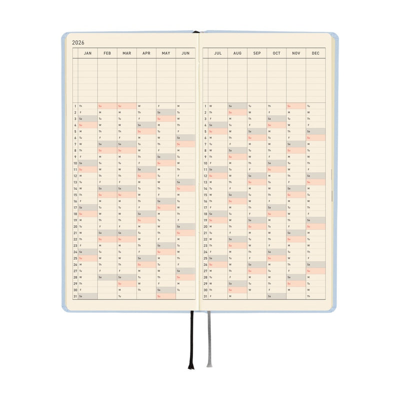 Hobonichi Weeks 2026 Colours: Sky Mist (January Start)