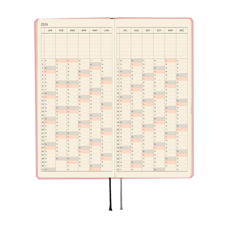 Hobonichi Weeks 2026 Colours: Strawberry Milk (January Start)