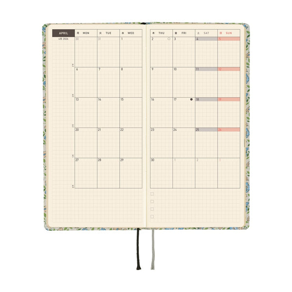 Hobonichi Weeks 2026 Liberty Fabrics: Sasha Kiora (January Start)