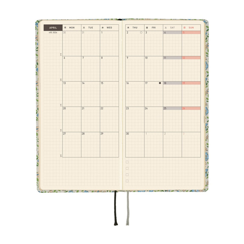 Hobonichi Weeks 2026 Liberty Fabrics: Sasha Kiora (January Start)