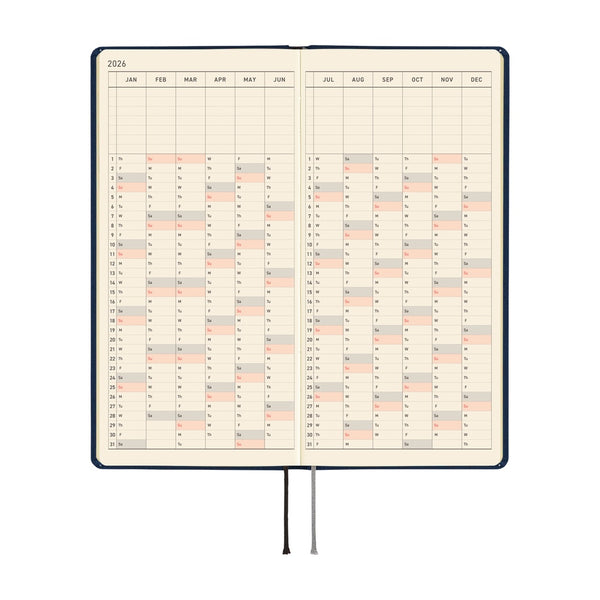 Hobonichi Weeks Mega 2026 Colours: Cosmo Blue (January Start)