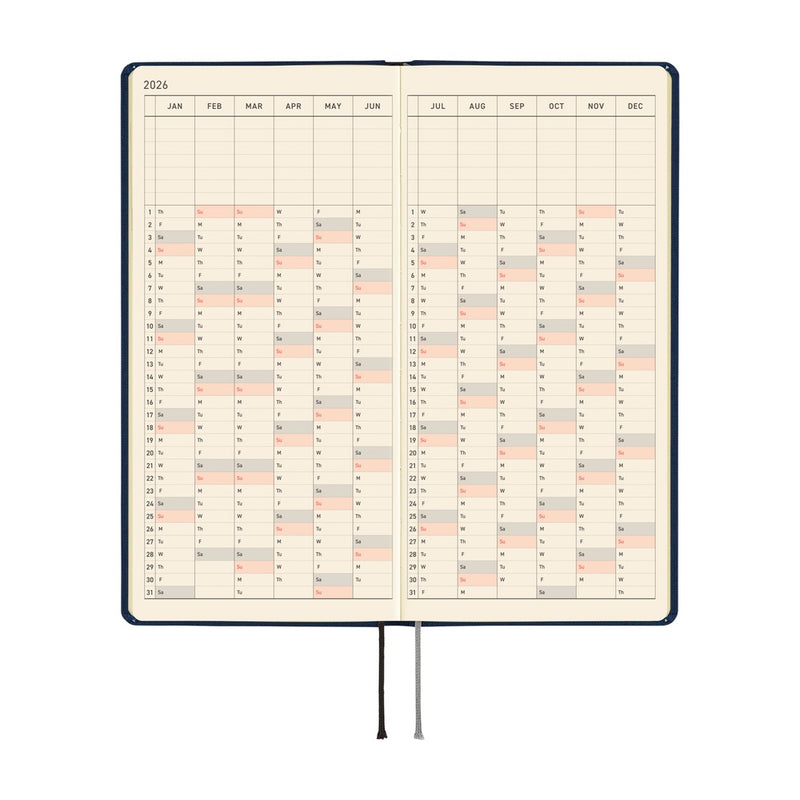 Hobonichi Weeks Mega 2026 Colours: Cosmo Blue (January Start)