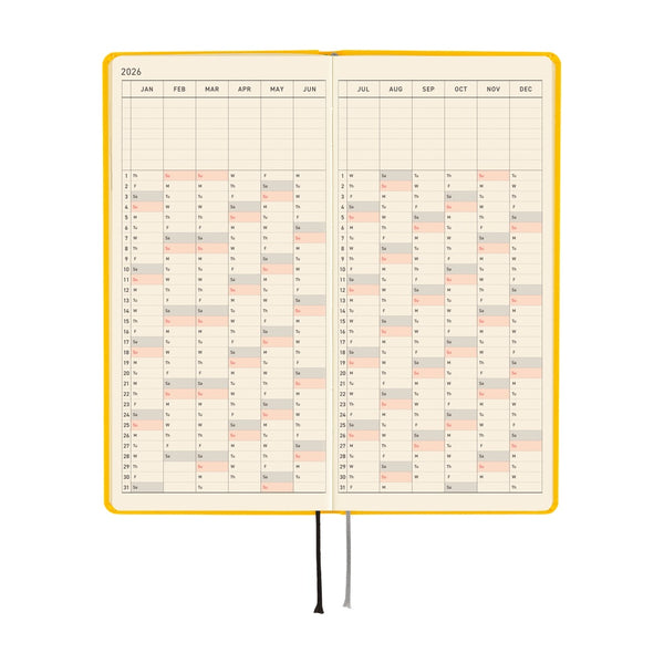 Hobonichi Weeks Mega 2026 Colours: Full Moon Yellow (January Start)