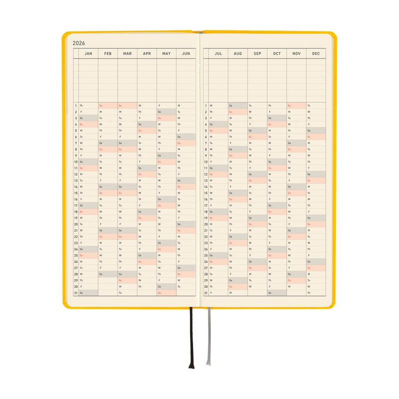 Hobonichi Weeks Mega 2026 Colours: Full Moon Yellow (January Start)