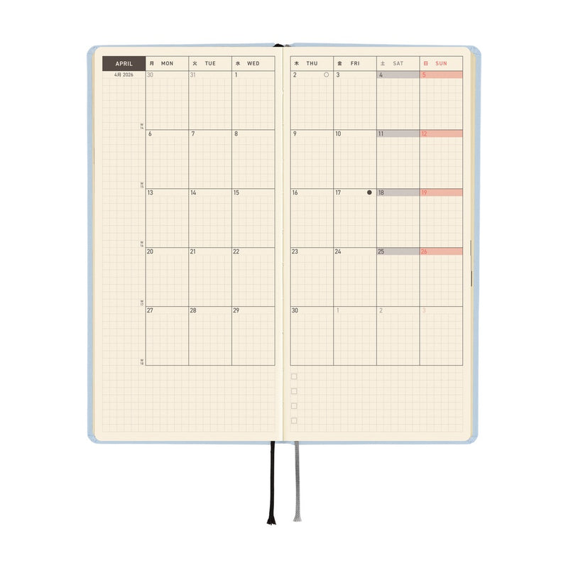 Hobonichi Weeks Mega 2026 Colours: Sky Mist (January Start)