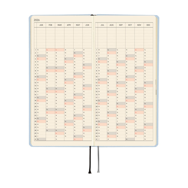 Hobonichi Weeks Mega 2026 Colours: Sky Mist (January Start)