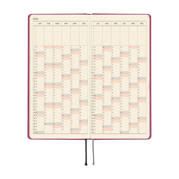 Hobonichi Weeks Mega 2026 Colours: Peony Purple (January Start)