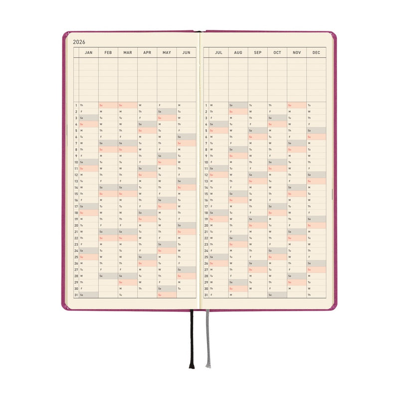 Hobonichi Weeks Mega 2026 Colours: Peony Purple (January Start)