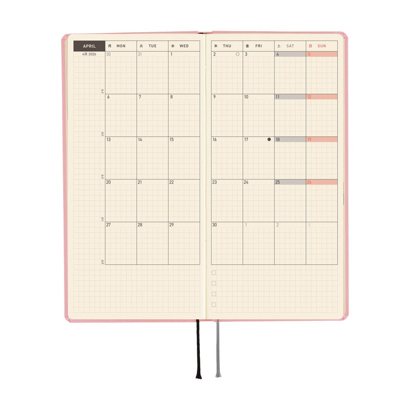 Hobonichi Weeks Mega 2026 Colours: Strawberry Milk (January Start)