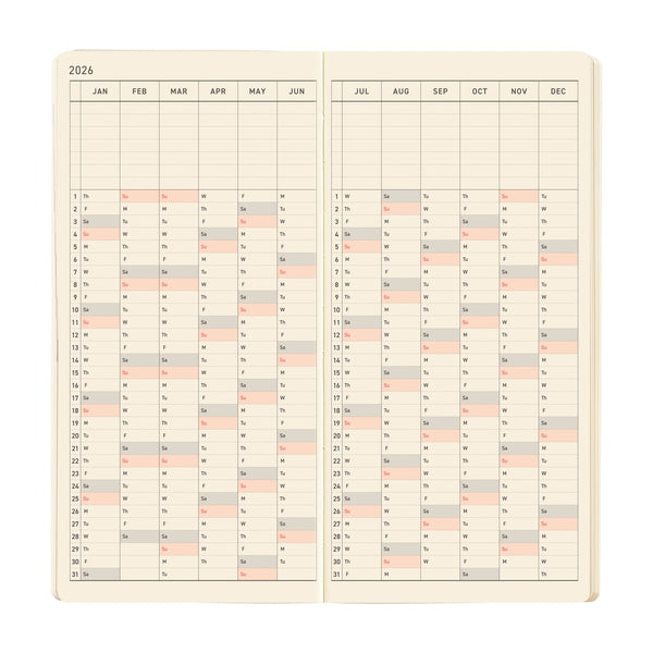 Hobonichi Weeks Mega 2026 Sneaker: Tomato Red (January Start)