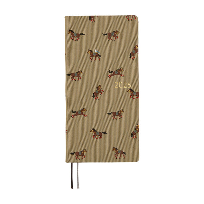 Hobonichi Weeks Mega 2026 Bow & Tie: Galloping Horses (January Start)