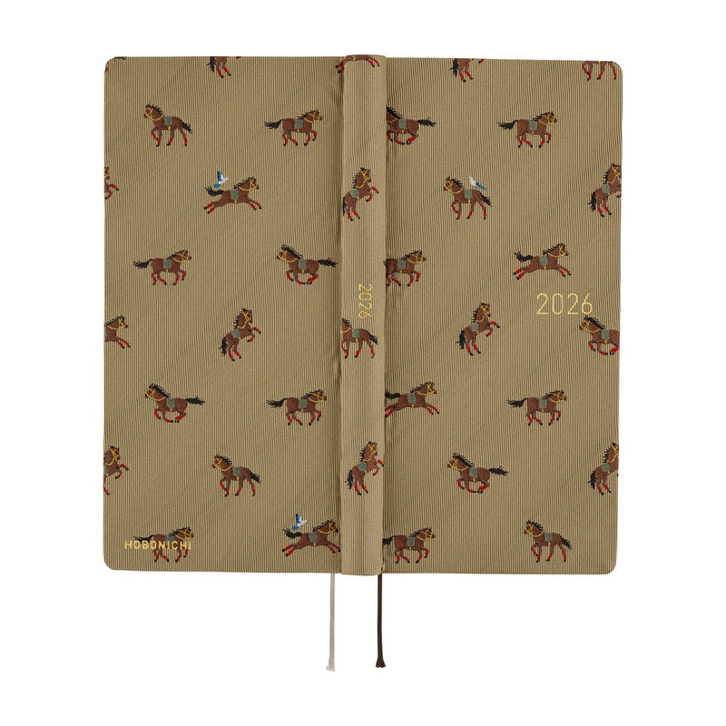 Hobonichi Weeks Mega 2026 Bow & Tie: Galloping Horses (January Start)